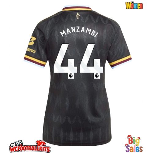 Aston Villa Johan Manzambi #44 Replica Away Stadium Shirt for Women 2026-27 Short Sleeve